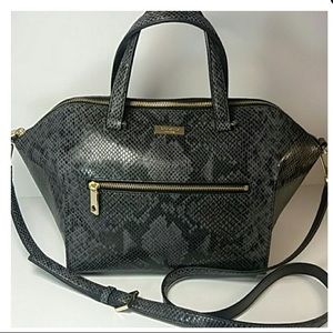 Kate Spade Black Snake Print Leather Satchel